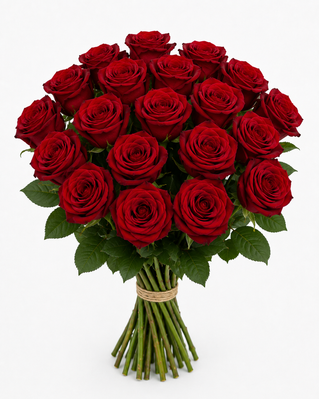 Red Rose Bouquet – 20 Stems (Medium)