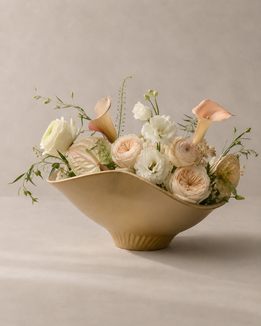 Ondine Gold Ceramic Vase