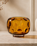 Amber Optic Glass Vase