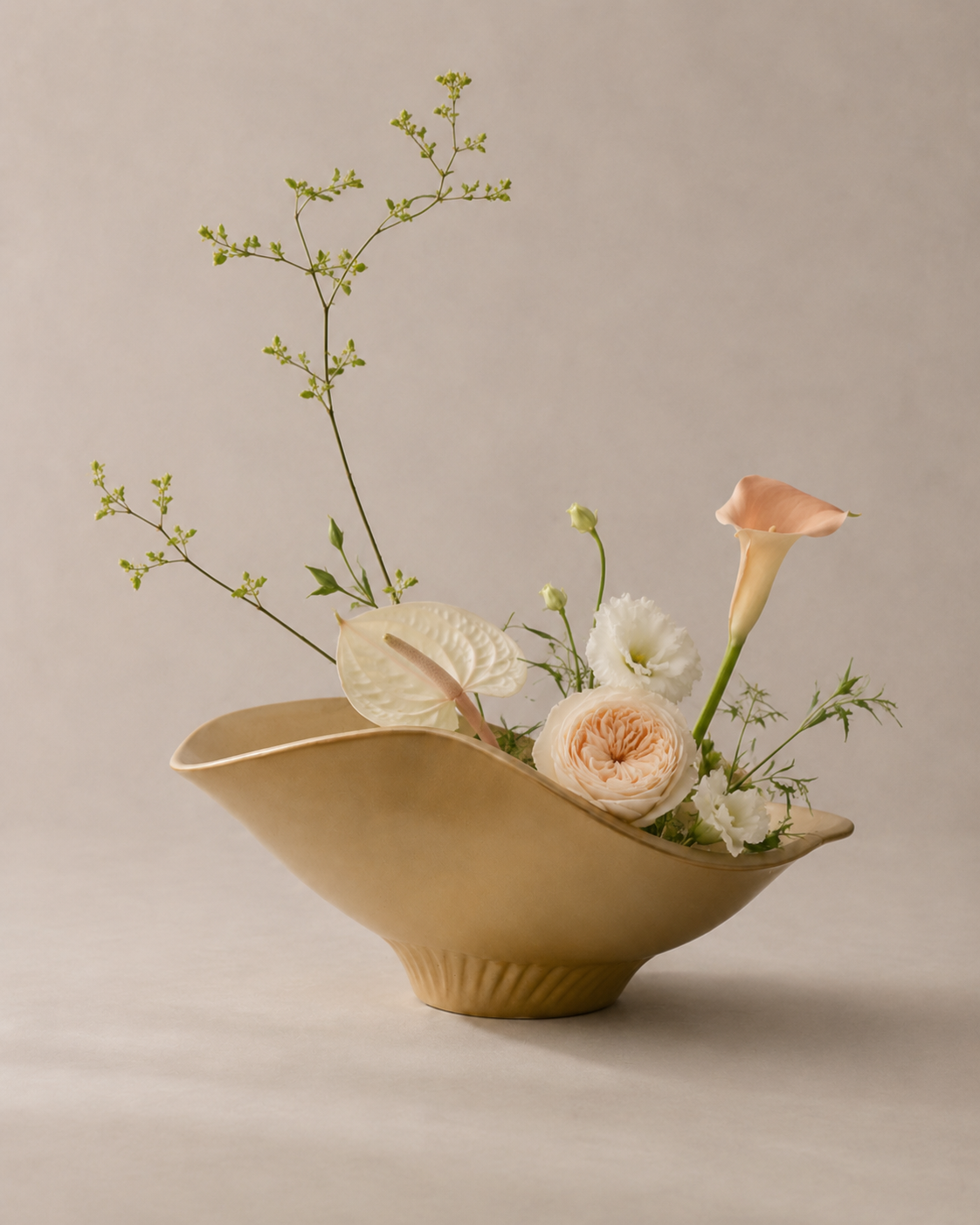 Ondine Gold Ceramic Vase