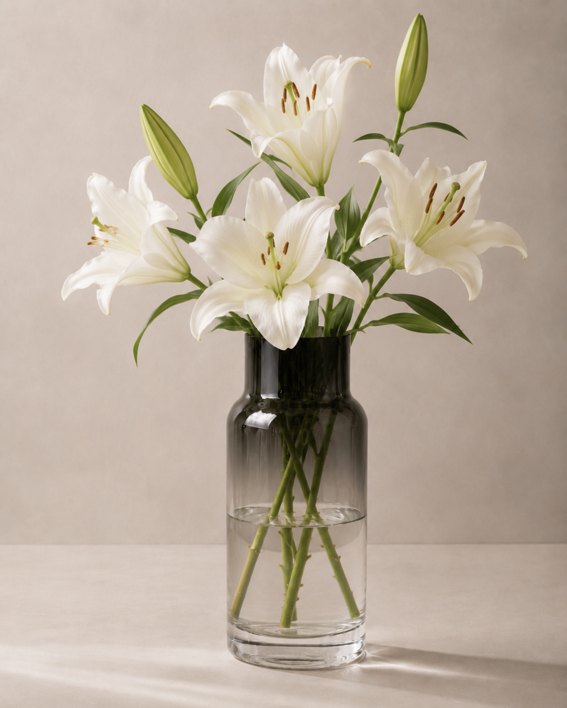Lumière Smoke Glass Vase