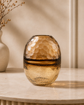 Soleil Hammered Gold Glass Vase